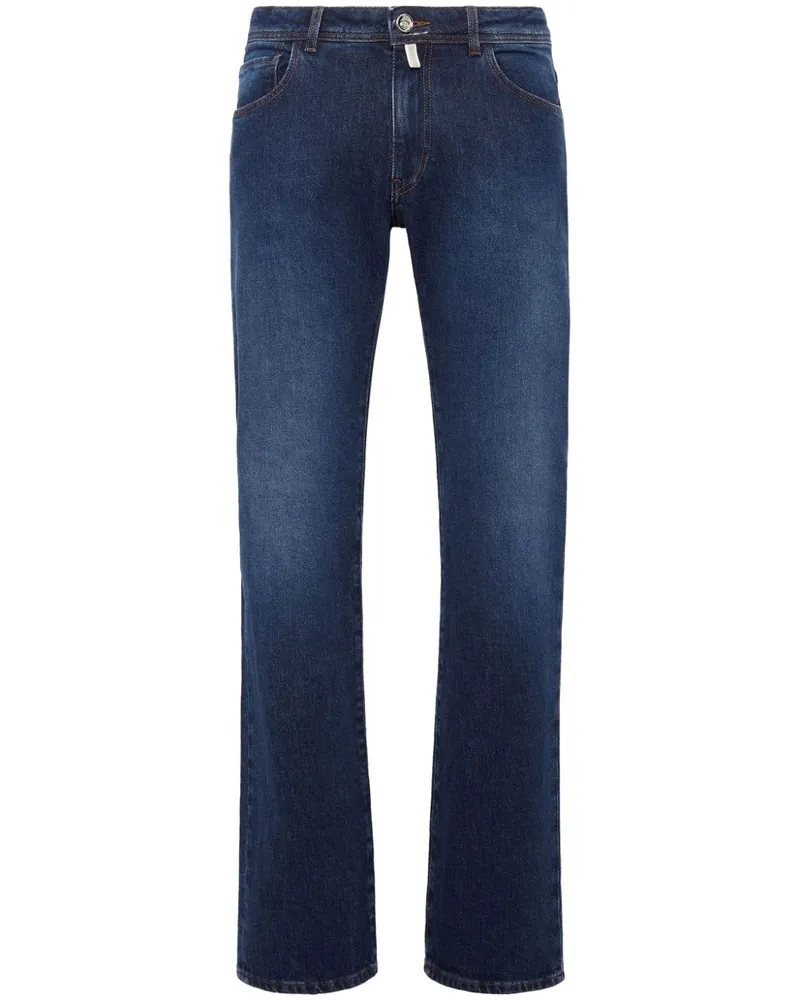 Billionaire Tief sitzende Straight-Leg-Jeans Blue