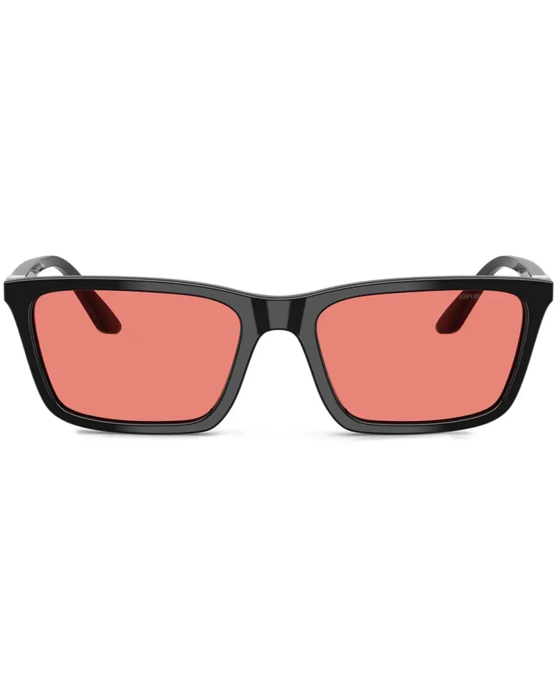 Emporio Armani Sonnenbrille mit eckigem Gestell - Schwarz Schwarz