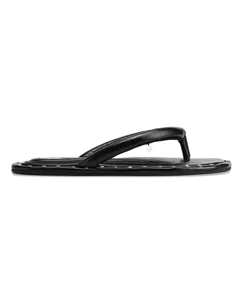 Naked Wolfe Wattierte Grenada Flip-Flops mit Nieten - Schwarz Schwarz