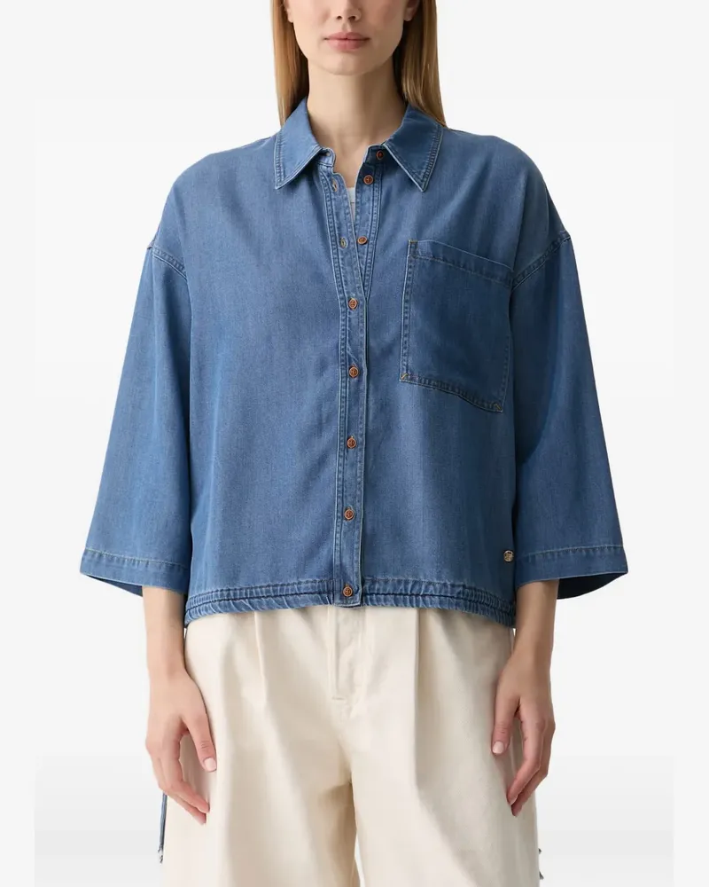 Mos Mosh MMTessa Jeanshemd mit Kordelzug - Blau Blau