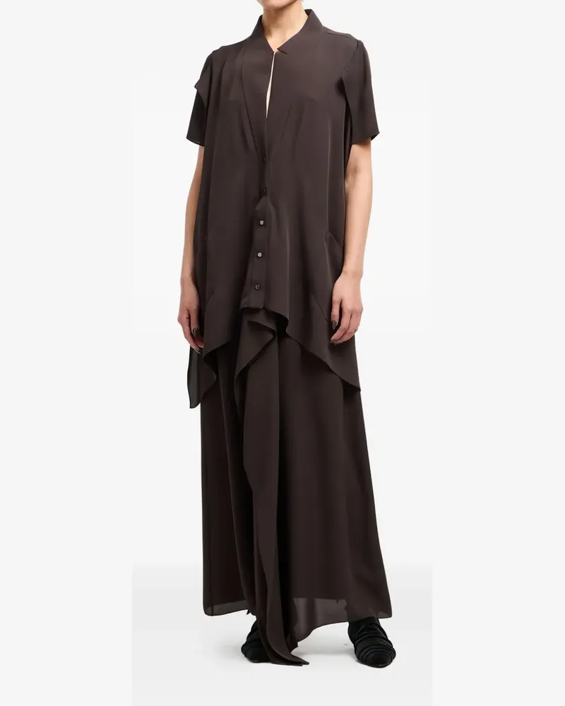 Giorgio Armani button layered maxi dress - Braun Braun