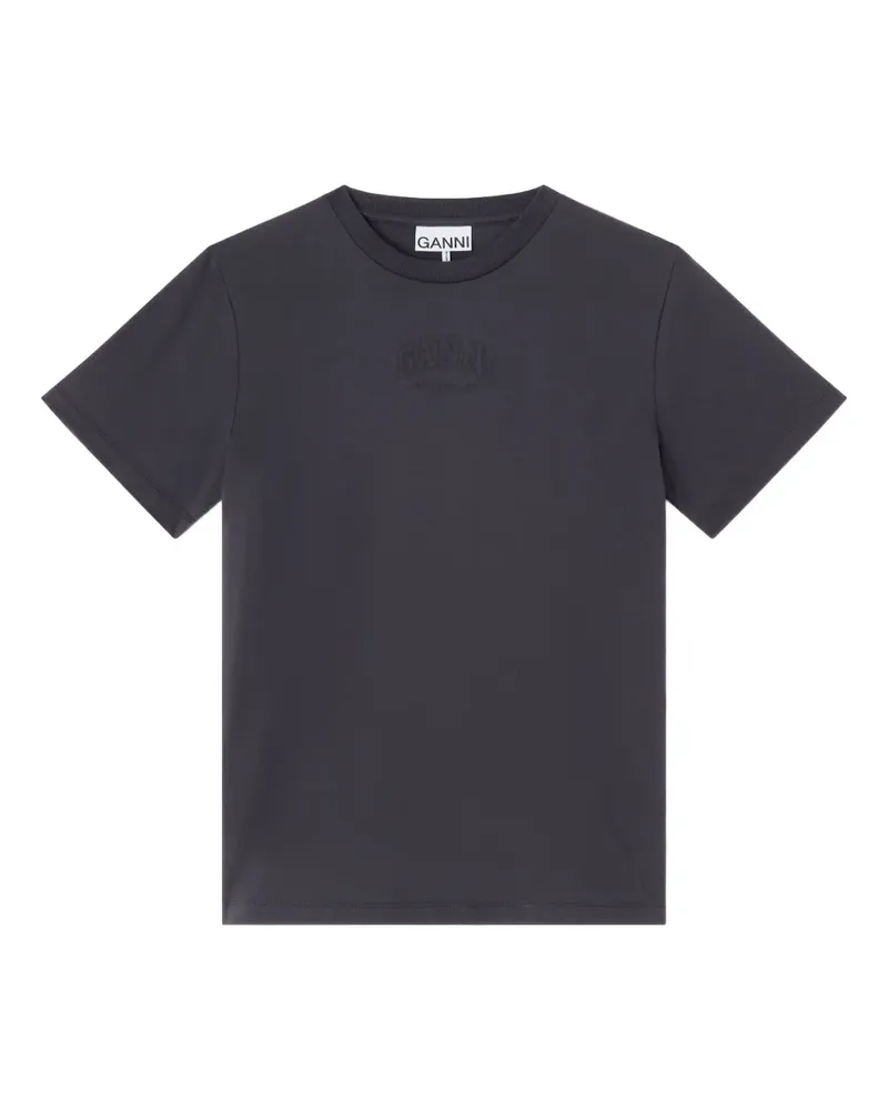 Ganni T-Shirt mit Logo - Grau Grau
