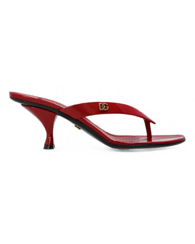 Dolce & Gabbana DG logo patent leather sandals - Rot Rot