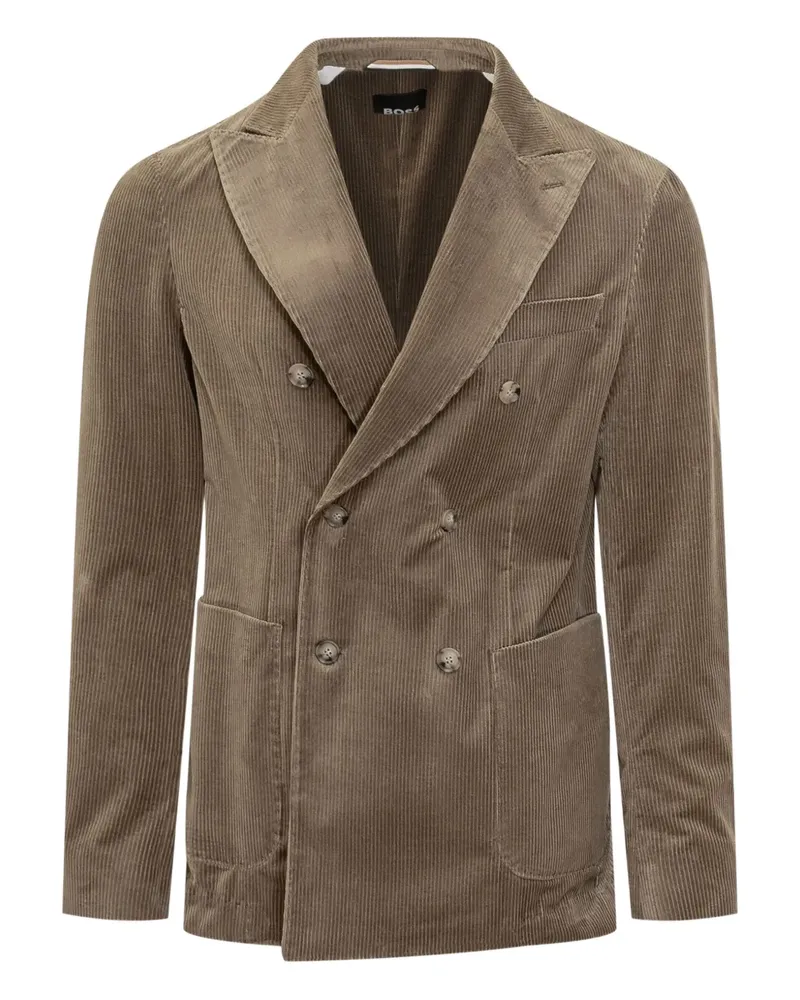 HUGO BOSS double-breasted corduroy jacket - Braun Braun