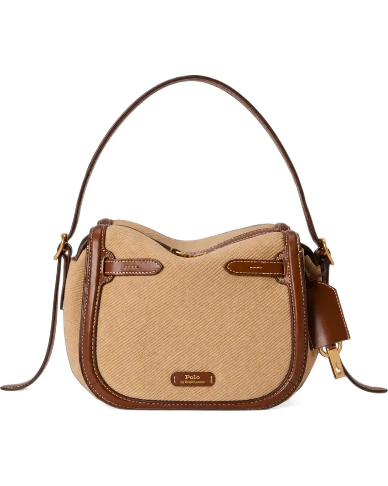 Ralph Lauren Polo ID suede & leather mini satchel - Nude Nude