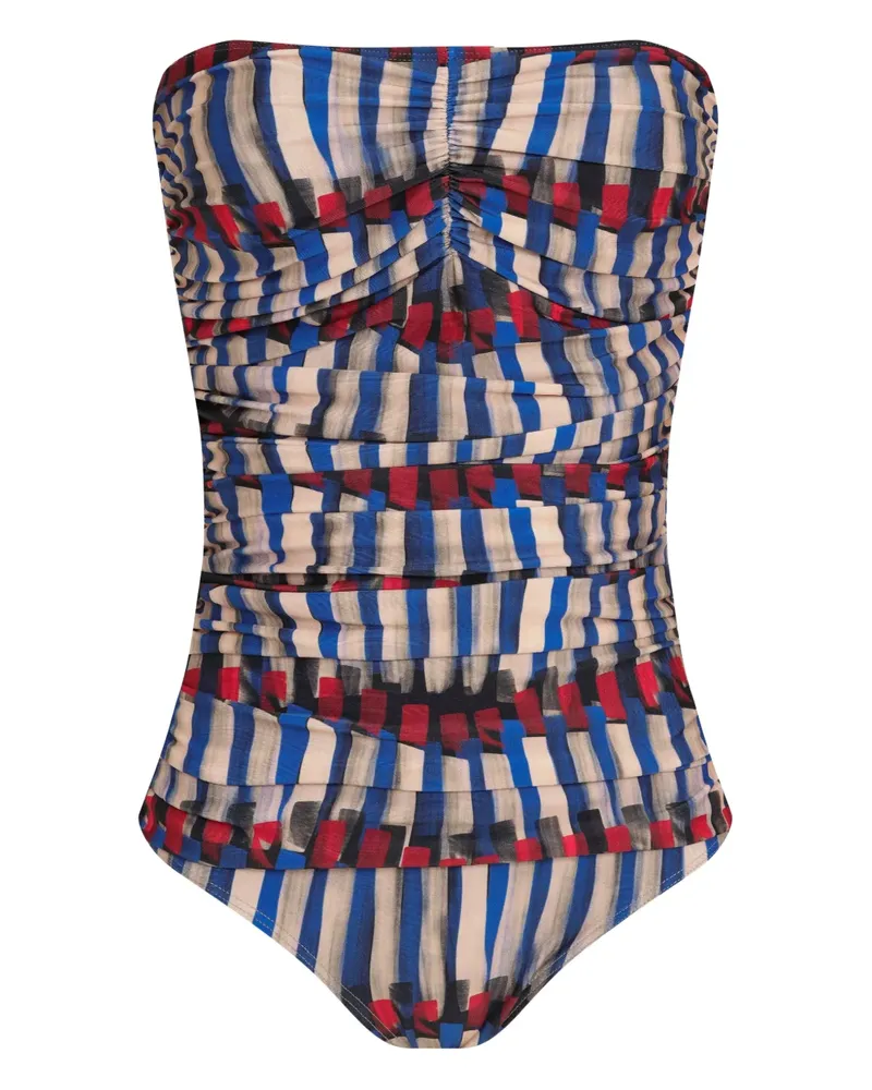 Lygia & Nanny Melissa striped ruched swimsuit - Blau Blau