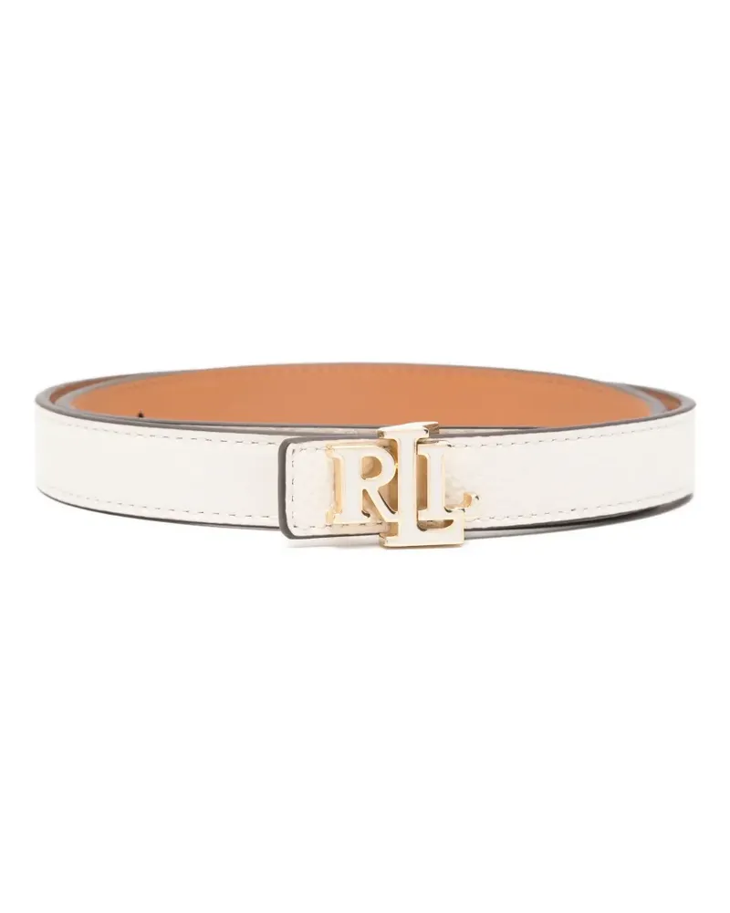 Ralph Lauren logo-buckle leather belt - Weiß Weiß