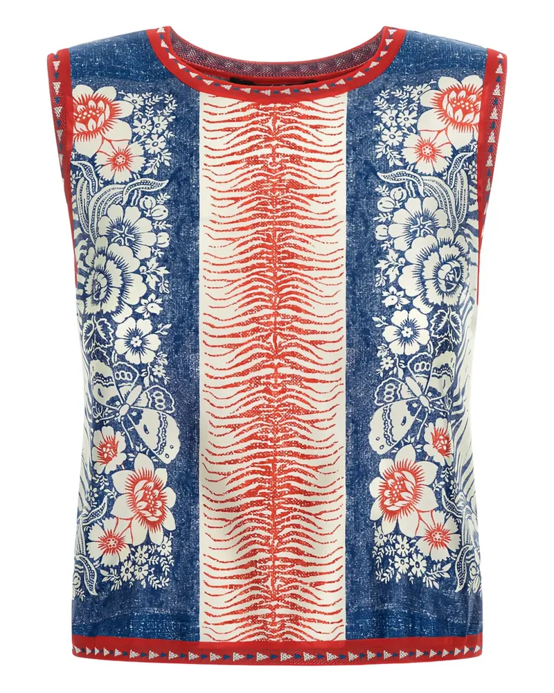 Roberto Cavalli Top mit Print - Blau Blau