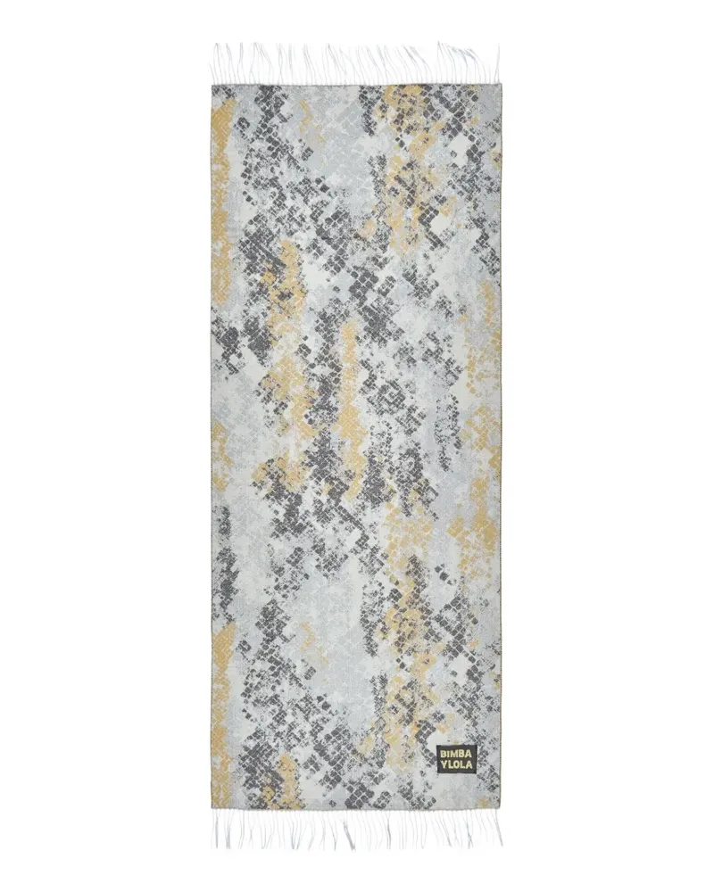 BIMBA Y LOLA Fransenschal mit Schlangen-Print - Grau Grau