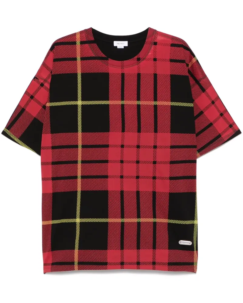 Alexander McQueen Kariertes T-Shirt - Schwarz Schwarz