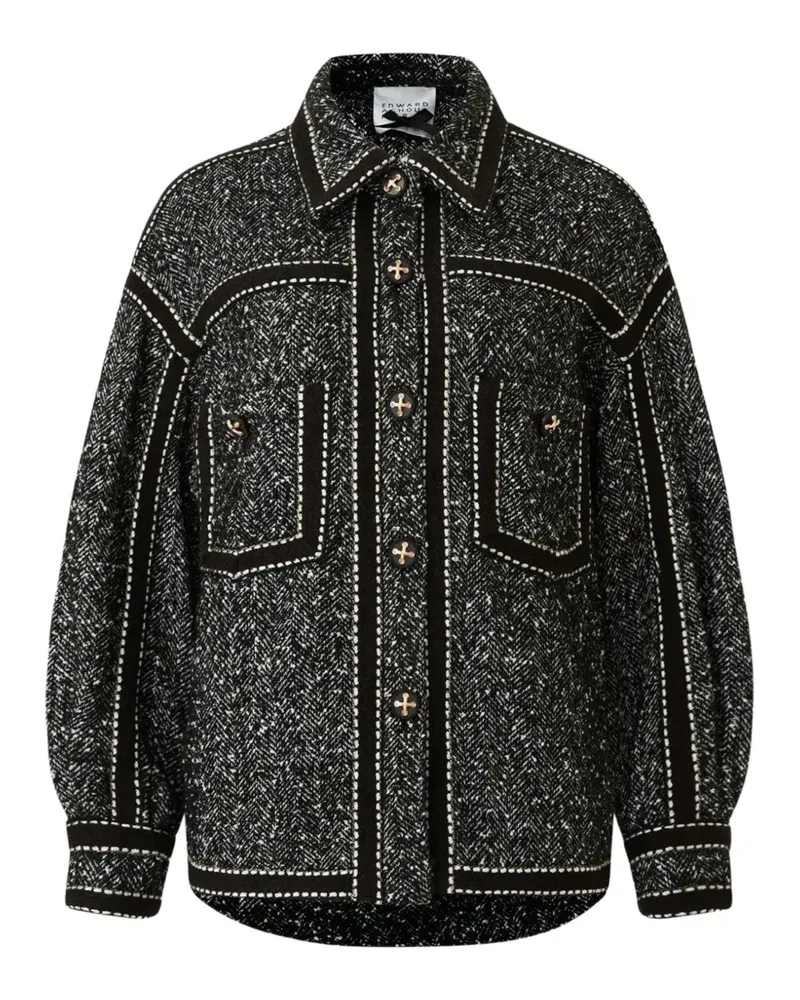 Edward Achour Geknöpfte Jacke mit Kontrastdetails - Schwarz Schwarz