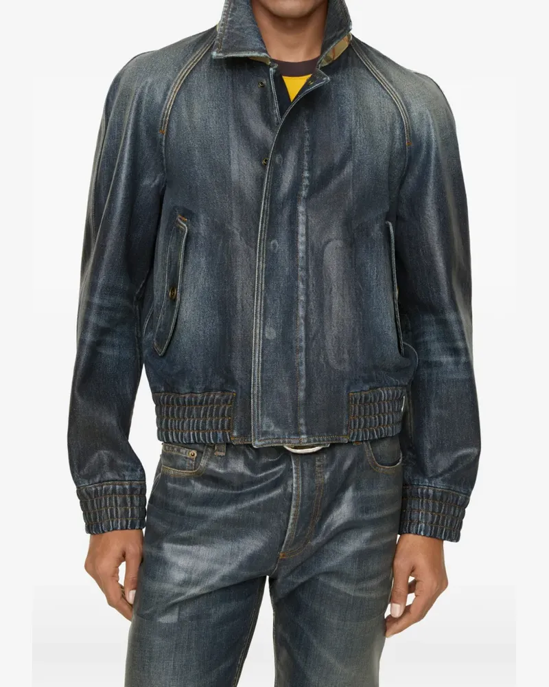 Burberry Beschichtete Jeansjacke - Blau Blau