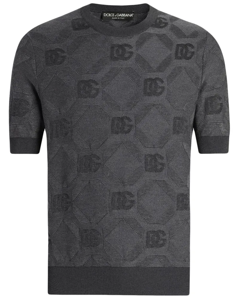Dolce & Gabbana T-Shirt mit Jacquard-Logo - Grau Grau
