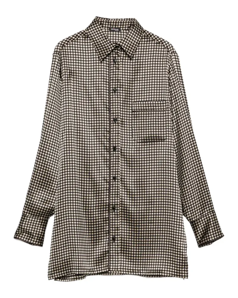 Kiton polka-dot-print chest-pocket shirt - Schwarz Schwarz