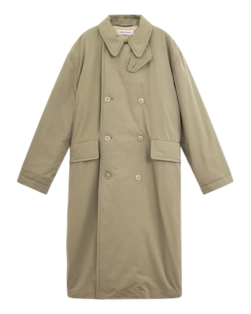 Our Legacy Doppelreihiger Mantel mit Gürtel - Grün Grün