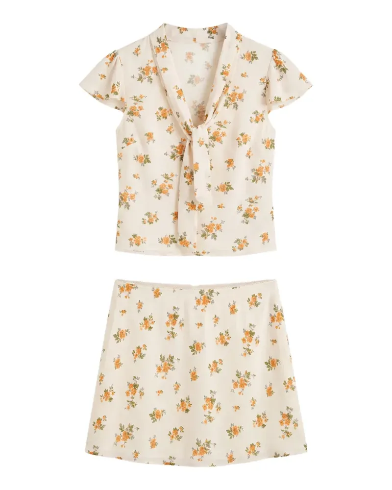 Reformation Kelson Set mit Blumenprint - Nude Nude
