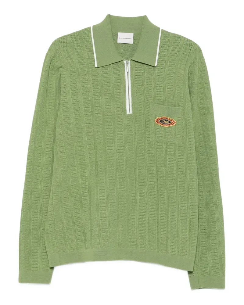 Drôle de Monsieur Poloshirt mit Reißverschlusstasche - Grün Grün