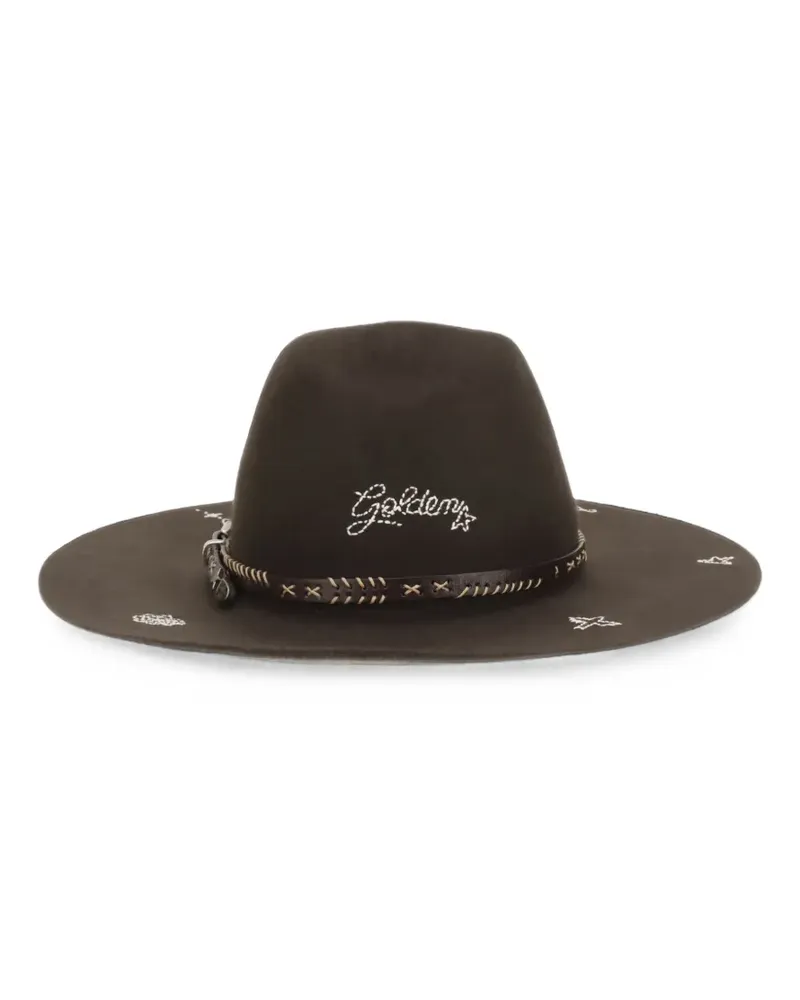Golden Goose embroidered fedora hat - Braun Braun