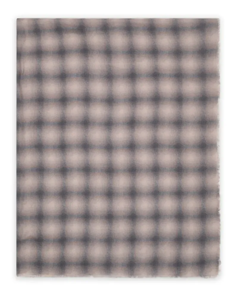 Giorgio Armani Karierter Schal mit Fransen - Nude Nude