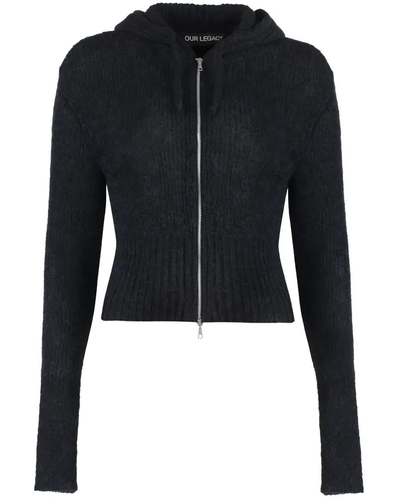 Our Legacy Gestrickter Hoodie - Schwarz Schwarz