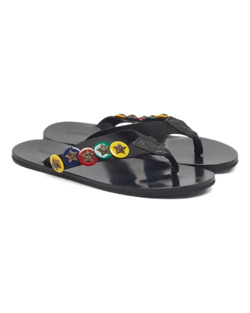 Dsquared2 Sandalen mit Logo-Applikation - Schwarz Schwarz
