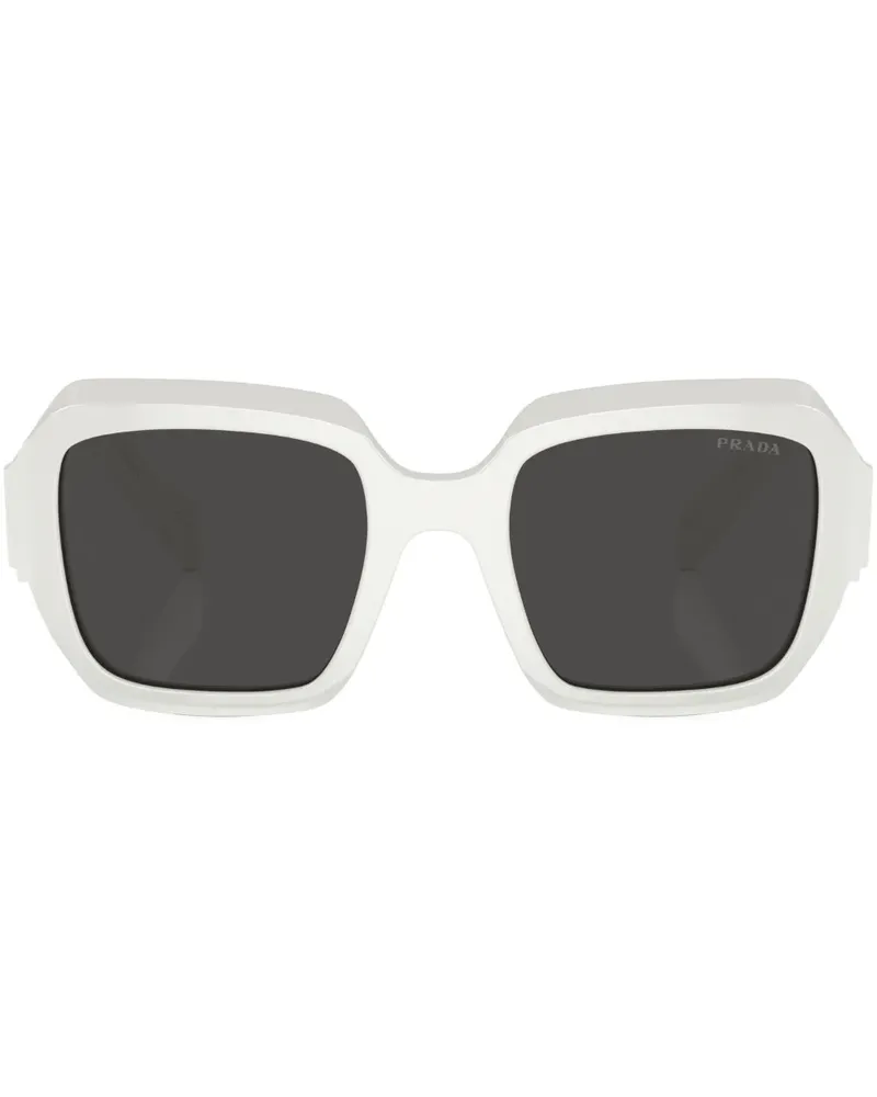 Prada Sonnenbrille mit Oversized-Gestell - Weiß Weiß