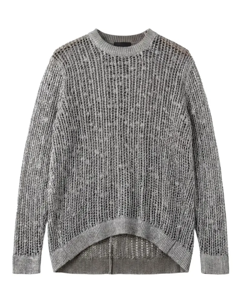 Avant Toi metallic-effect mesh-knit sweater - Grau Grau