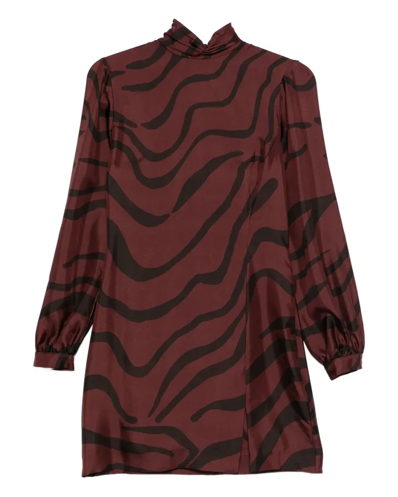 Raquel Diniz Stehkragen-Minikleid mit Wellen-Print - Rot Rot