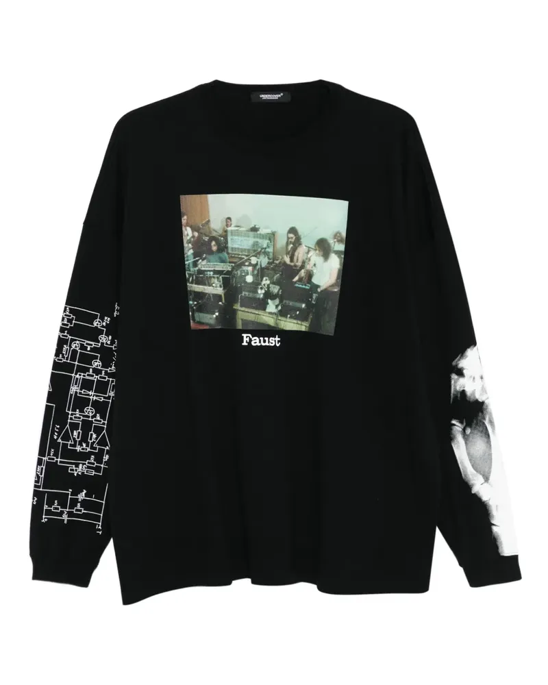 Undercover Langarmshirt mit grafischem Print - Schwarz Schwarz