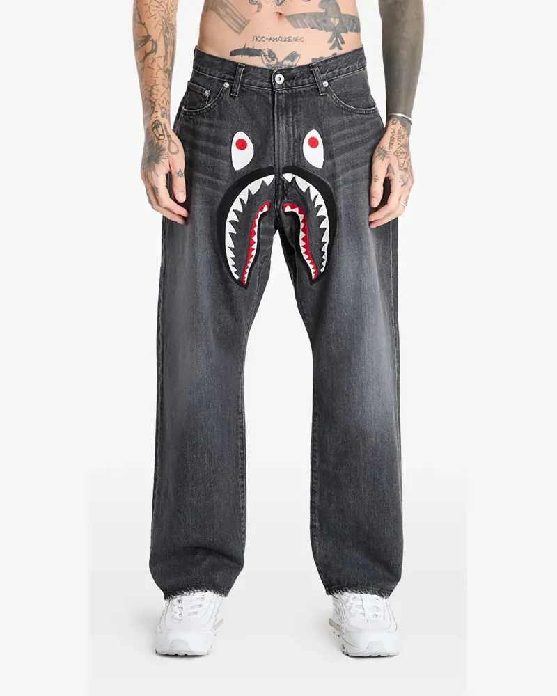 BAPE Shark loose-fit trousers - Grau Grau