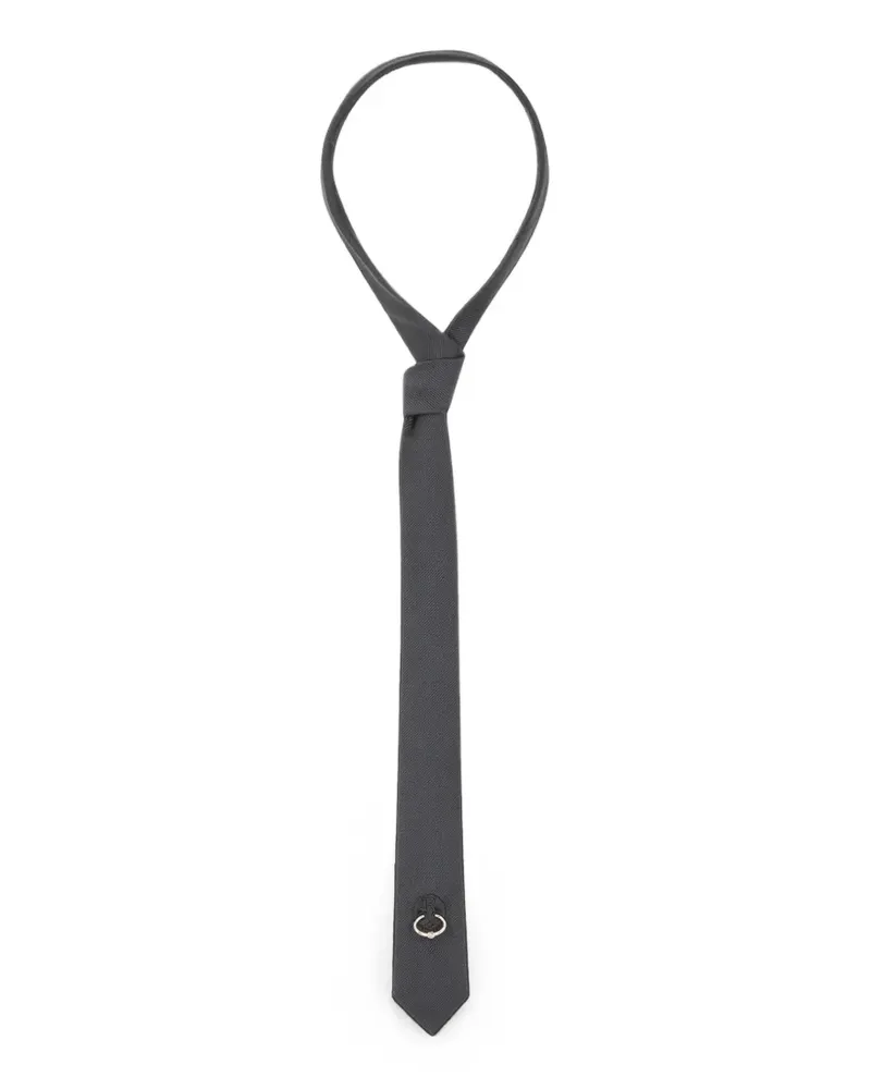 John Richmond ring-detail tie - Grau Grau