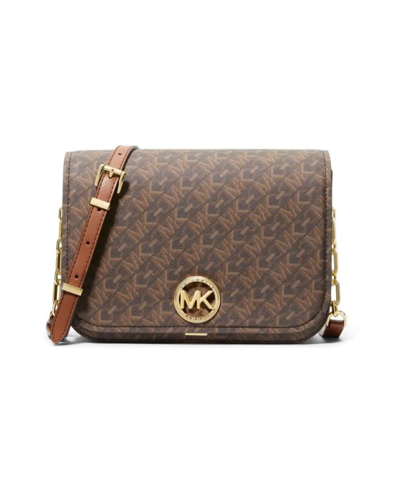 Michael Kors Delancey Tasche mit Logo-Schild Braun