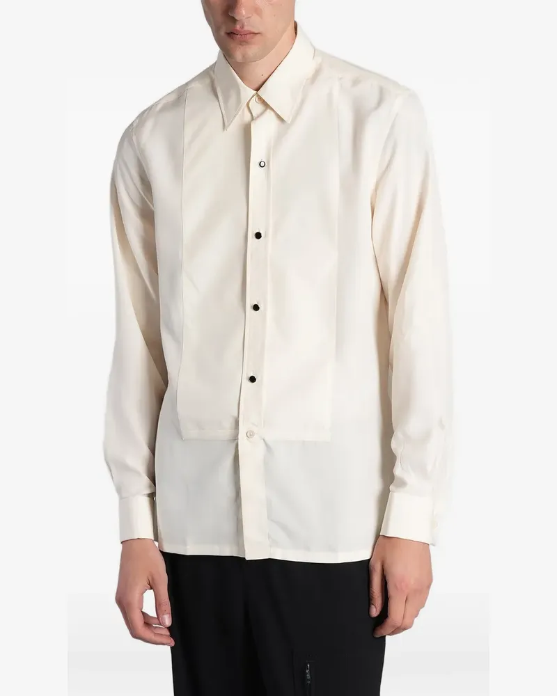 Givenchy long-sleeve silk tuxedo shirt - Nude Nude
