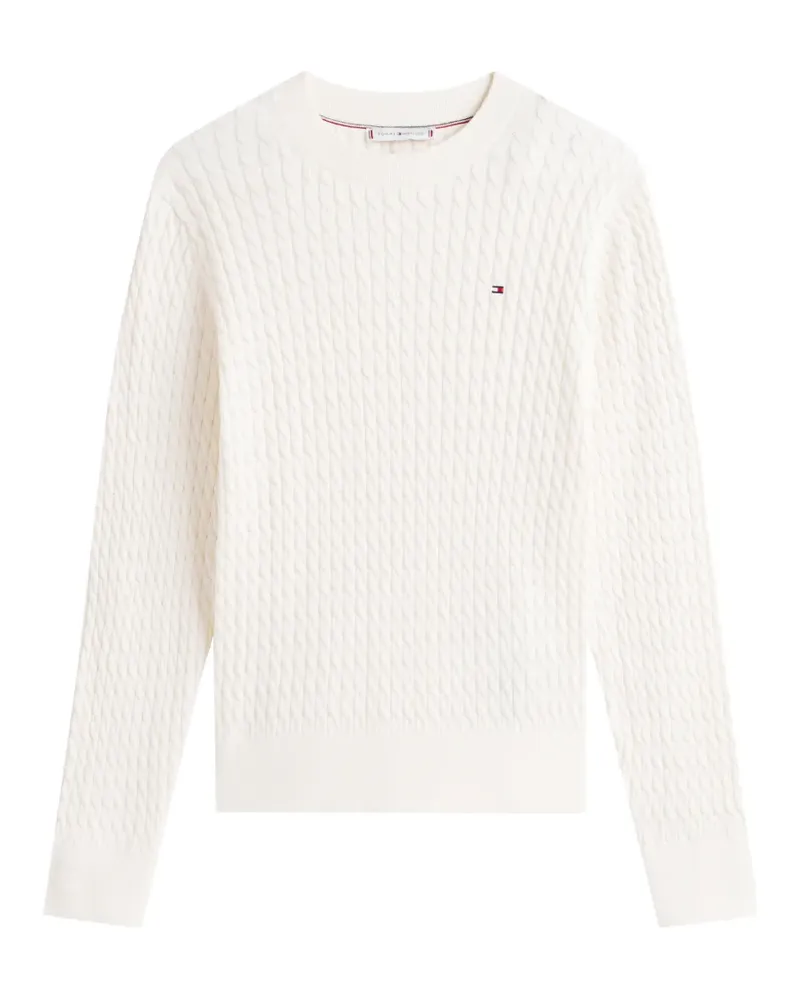 Tommy Hilfiger Pullover mit Zopfmuster - Weiß Weiß