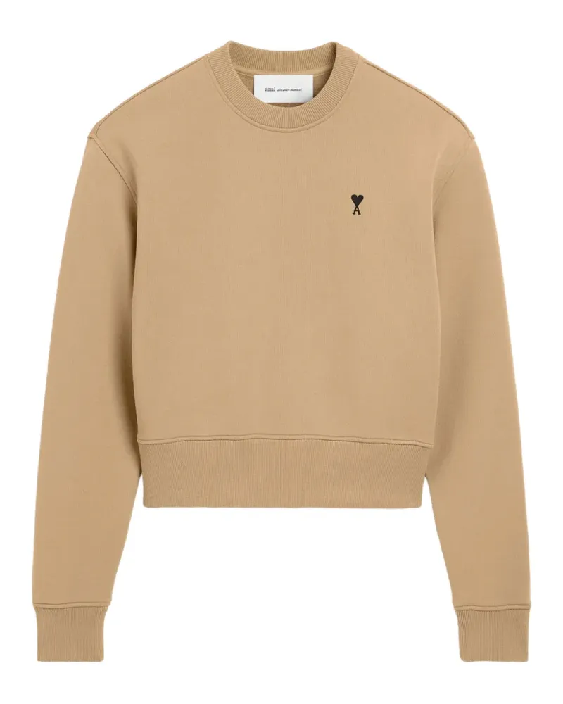 AMI Paris cotton sweatshirt with Ami de Coeur - Nude Nude