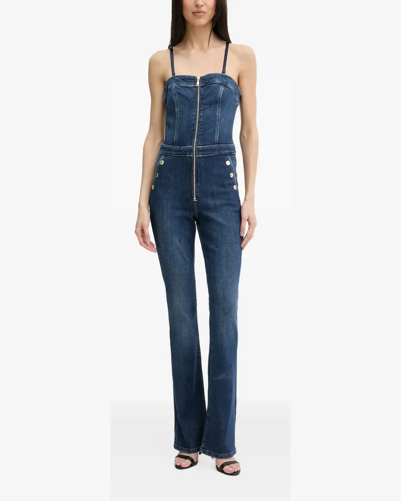 Guess button-embellished zip-front jumpsuit - Blau Blau