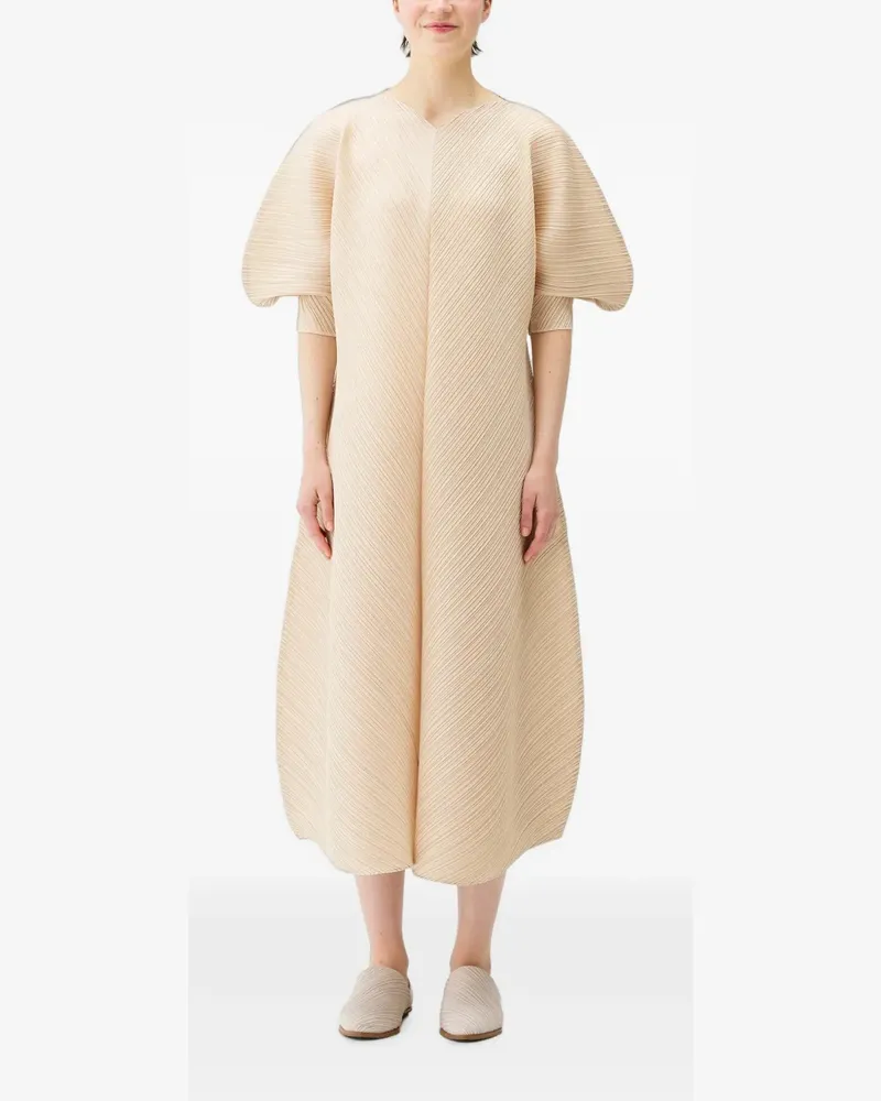 Issey Miyake Coast pleated midi dress - Nude Nude