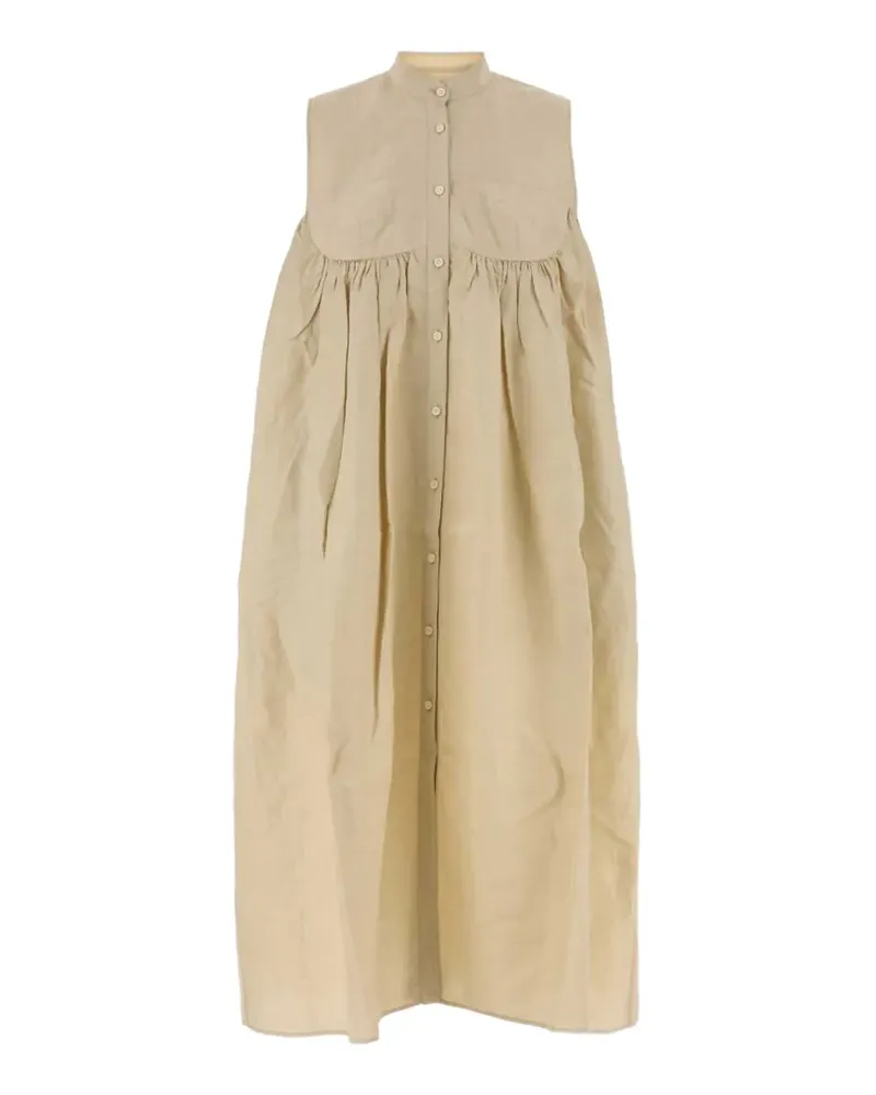 Uma Wang Avaey gathered-yoke midi dress - Nude Nude