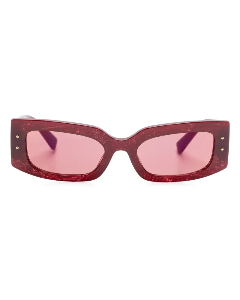Dolce & Gabbana Sonnenbrille mit Logo-Schild - Rot Rot