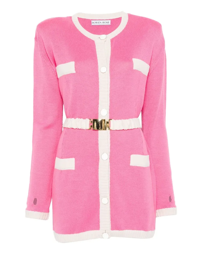 Rowen Rose Zweifarbiger Cardigan - Rosa Rosa