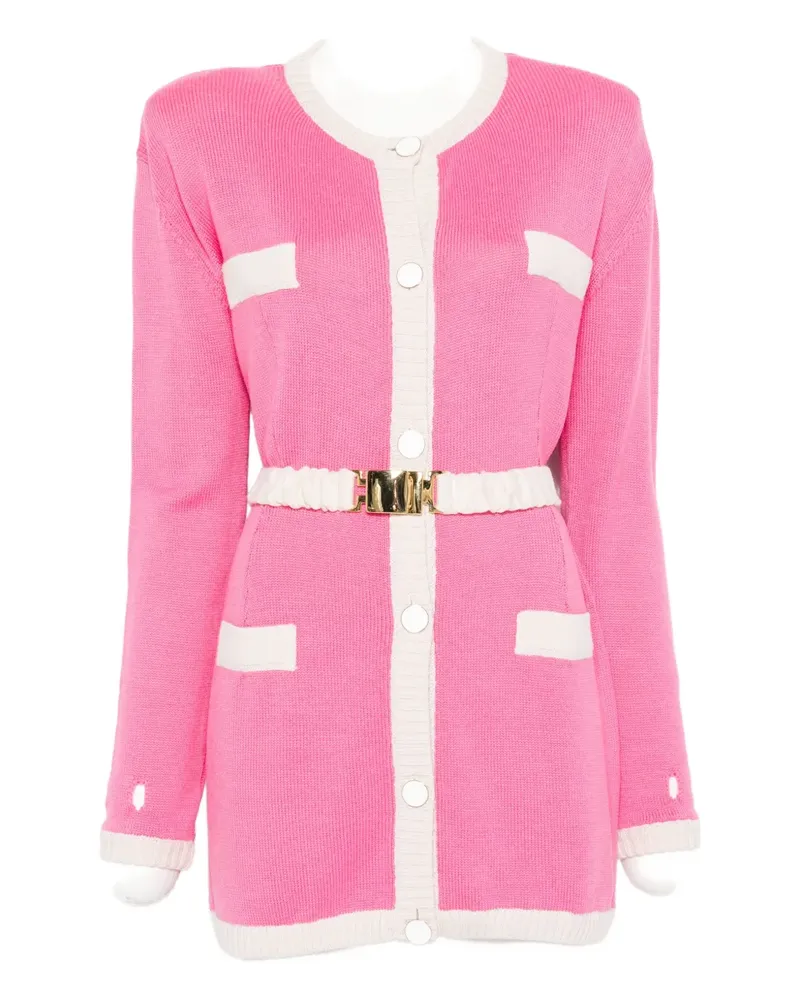 Rowen Rose two-tone belted cardigan - Rosa Rosa