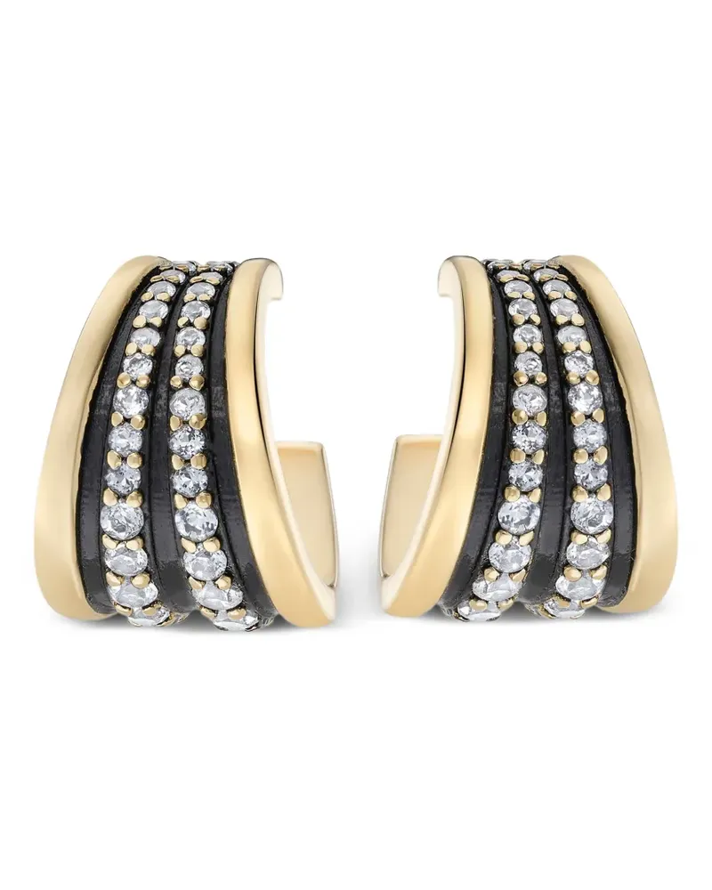 V JEWELLERY Nina embellished hoop earrings - Gold Gold