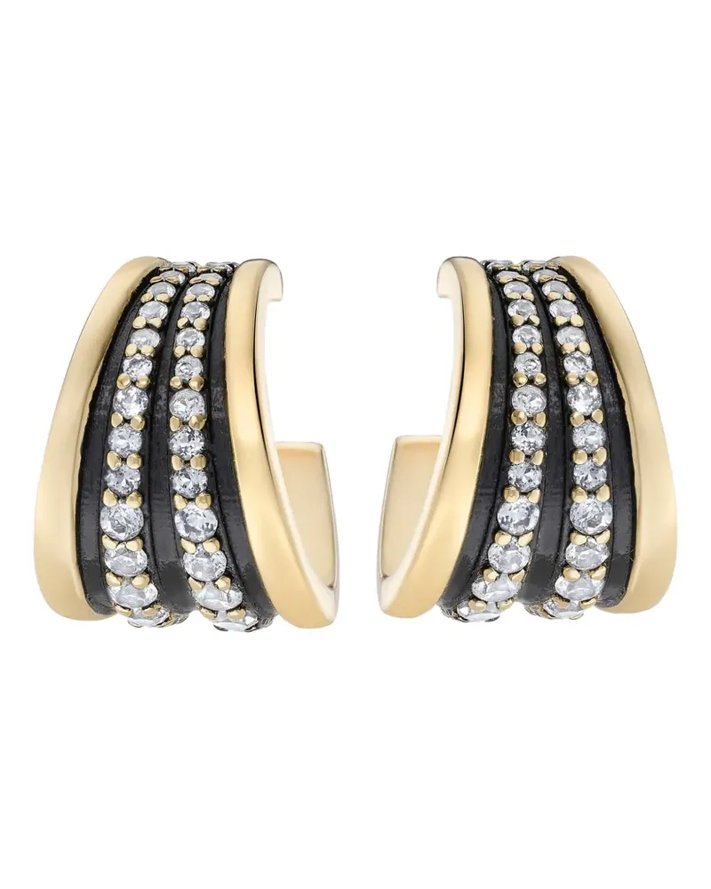 V JEWELLERY Nina embellished hoop earrings - Gold Gold