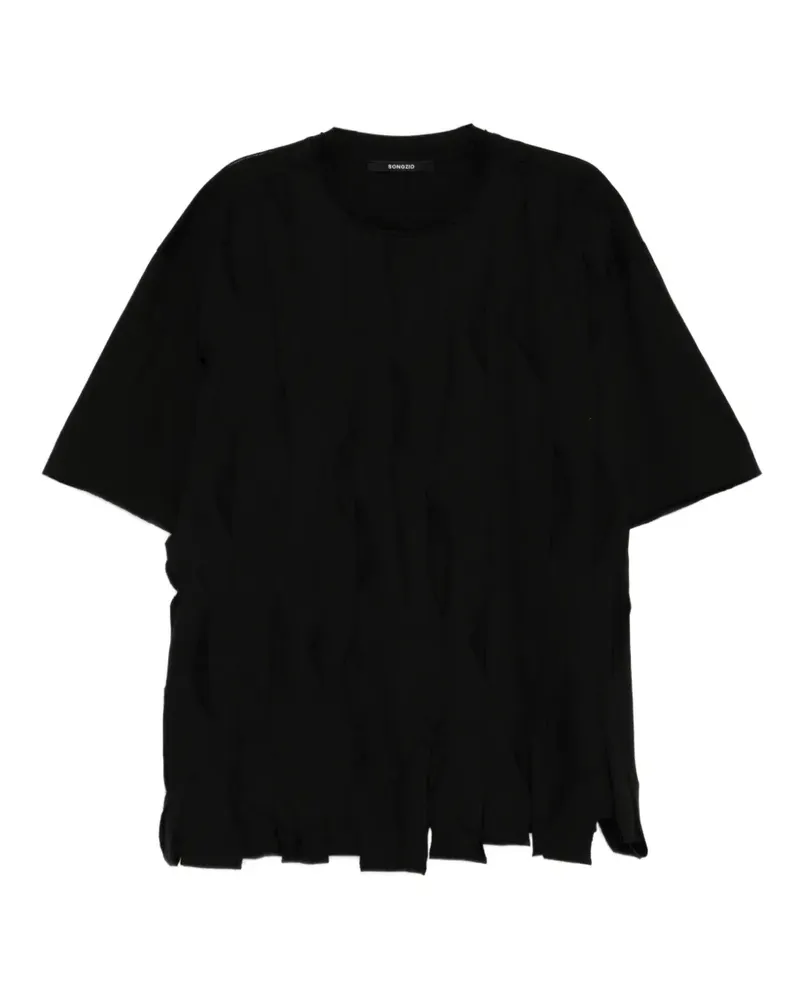 SONGZIO Texturiertes T-Shirt - Schwarz Schwarz