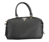 woven top-handle bag - Schwarz