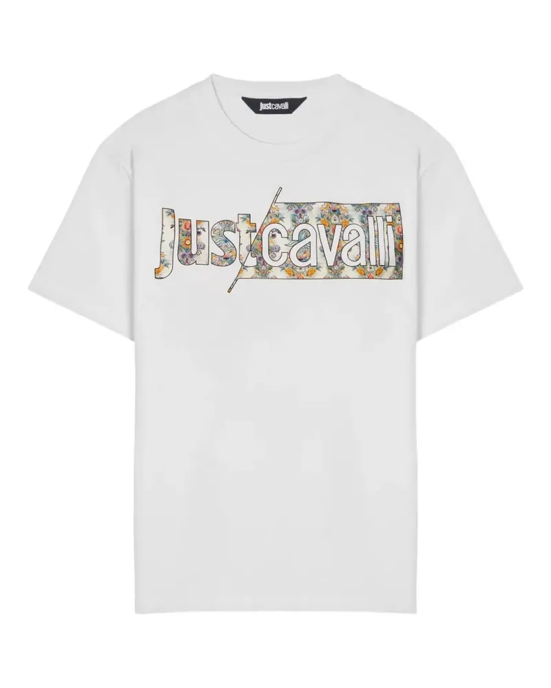 Just Cavalli floral-logo T-shirt - Weiß Weiß