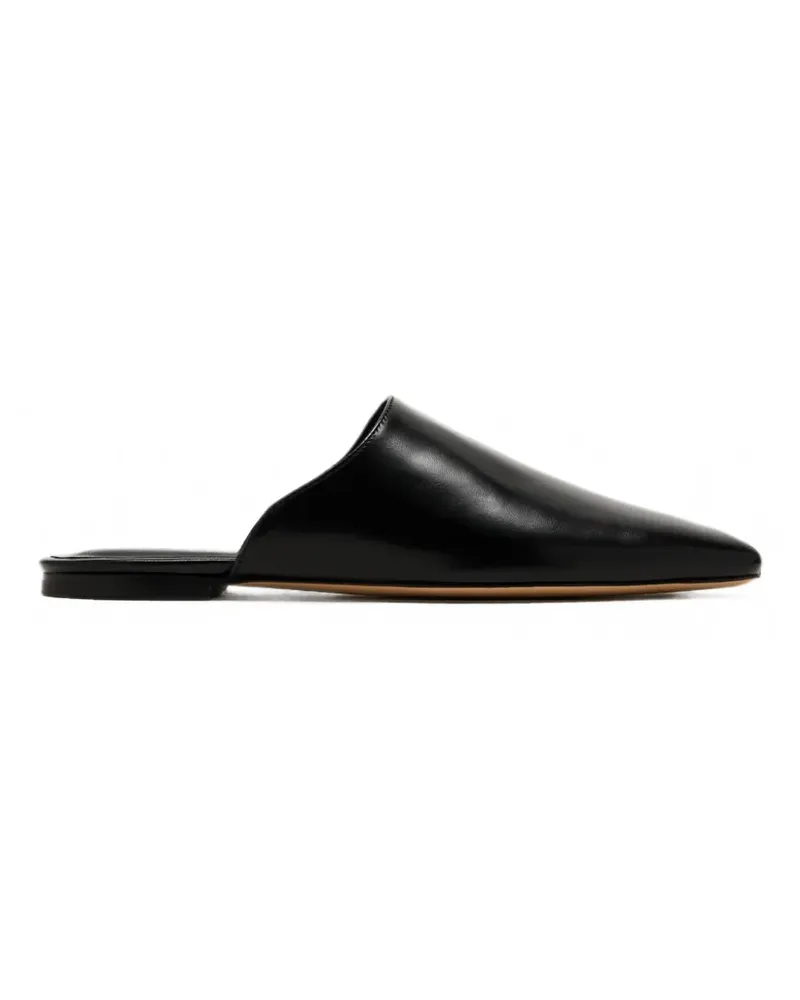 YUZEFI Sahra Mules mit eckiger Kappe - Schwarz Schwarz