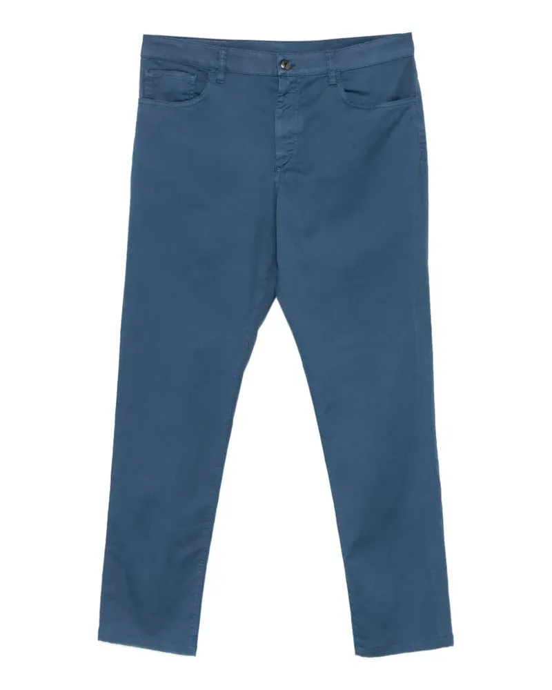 Canali logo-patch trousers - Blau Blau