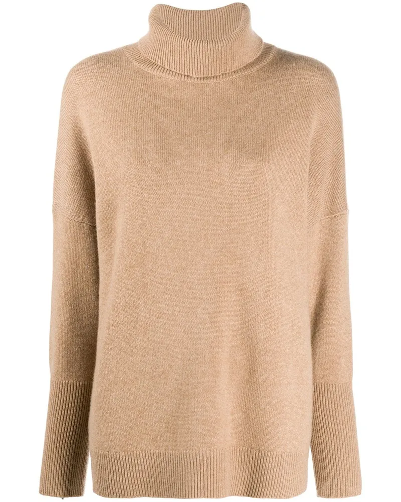 Chinti & Parker Kaschmirpullover mit Stehkragen Nude