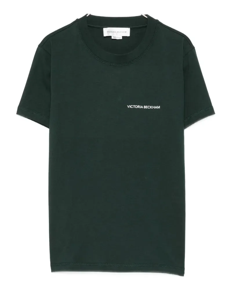 Victoria Beckham T-Shirt mit Logo-Stickerei - Grün Grün